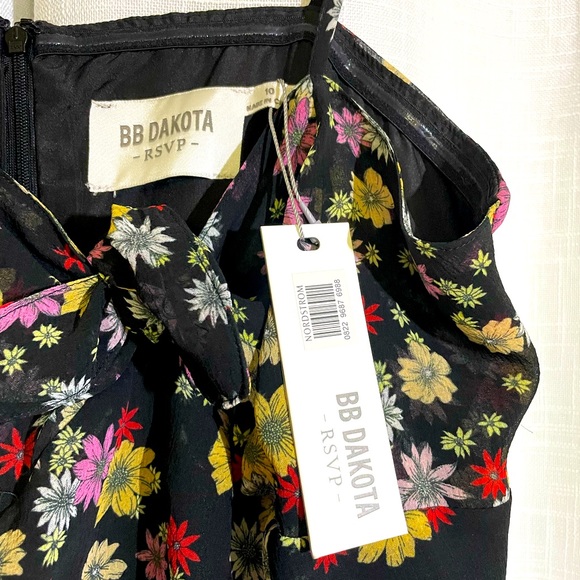 BB DAKOTA BLACK FLORAL MAXI DRESS sz. 10 NEW WITH TAGS - Picture 2 of 9
